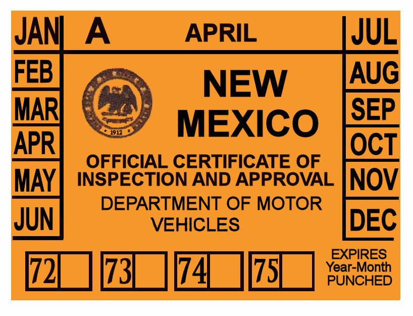 (image for) 1972-1975 New Mexico Inspection Sticker